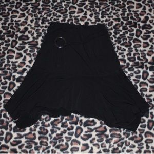 vintage early 2000s B•WEAR Byer Girl Flowy O-Ring Asymmetrical Hemmed Midi Skirt